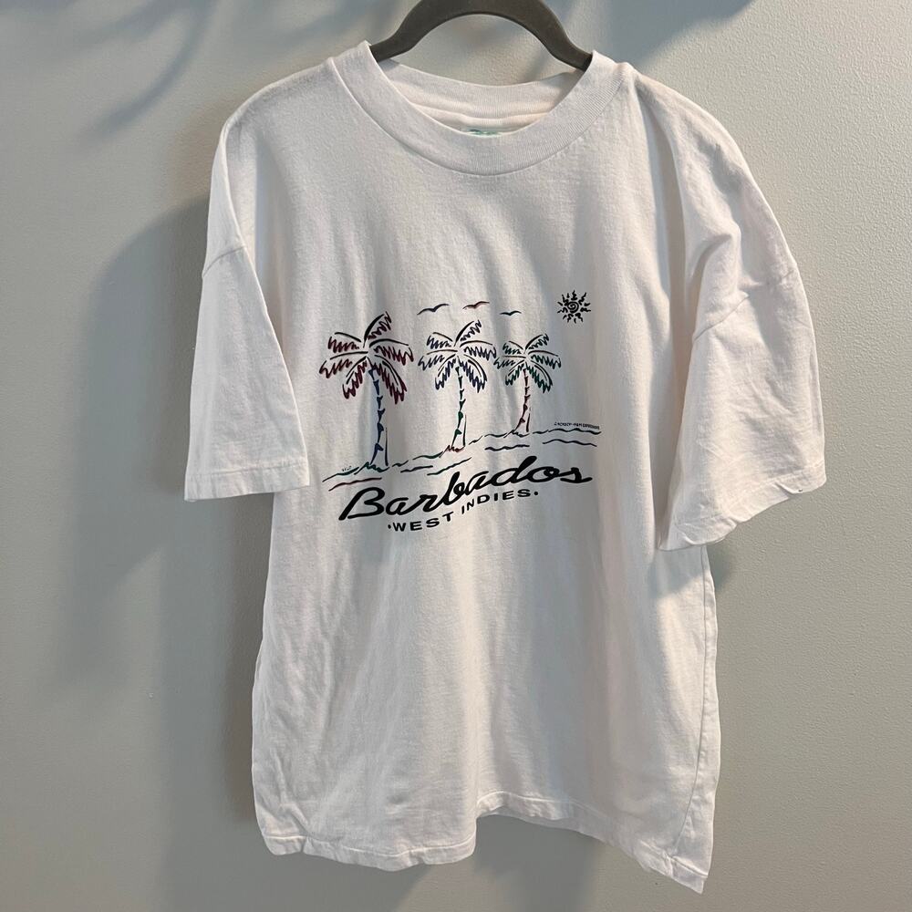 Vtg No Problem Single Stitch Barbados Cotton T-shirt Size L